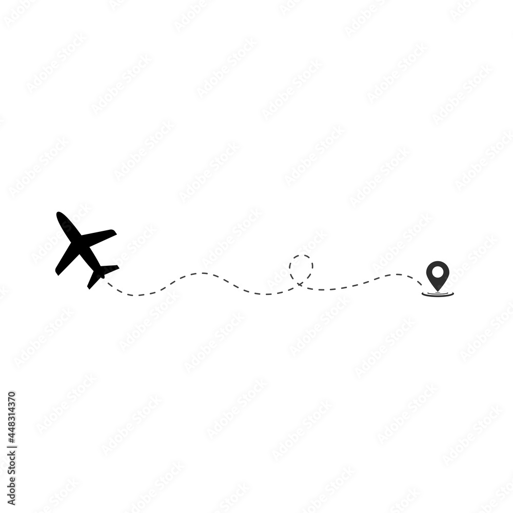 travel by planeplane flying,airplane flight path,travel dash, route finder by GPS, airplane routes,flight path of love,Valentine's Day.vector illustration