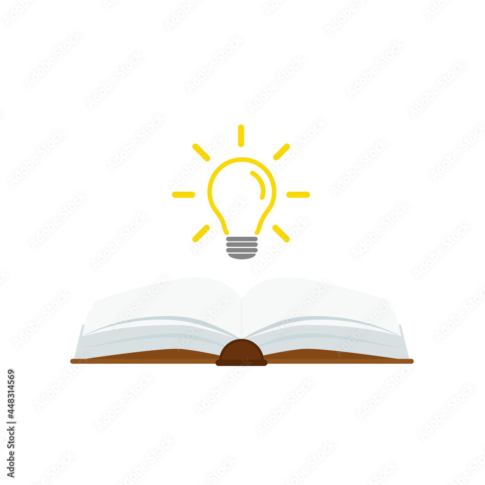 open book with light bulb concept, can use for, landing page, template, ui, mobile app, poster, banner, flyer.vector illustration . open book with light bulb concept, can use for, landing page, template, ui, mobile app, poster, banner, flyer.vector illustration .