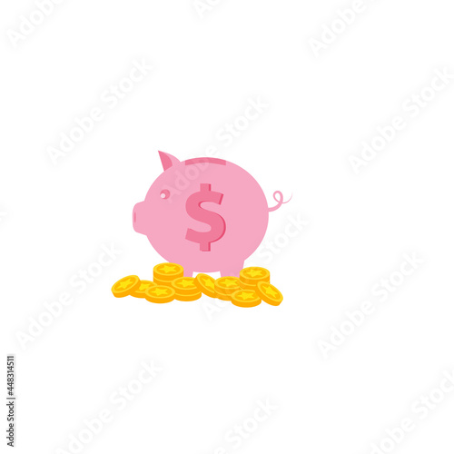 piggy bank, piggy bank, coin save, coin collecting, investment icon, piggy bank icon, concept of banking or financial business administration.vector illustration