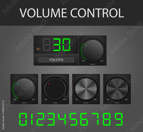 Volume control. Digital display with numbers