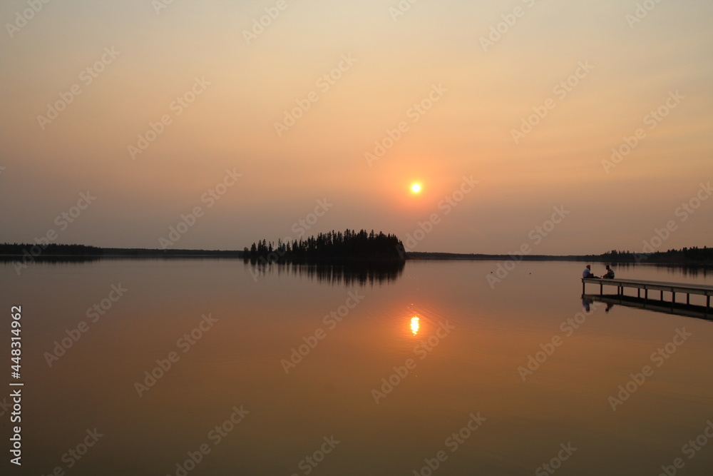 July Evening On Astotin, Elks Island National Park, Alberta