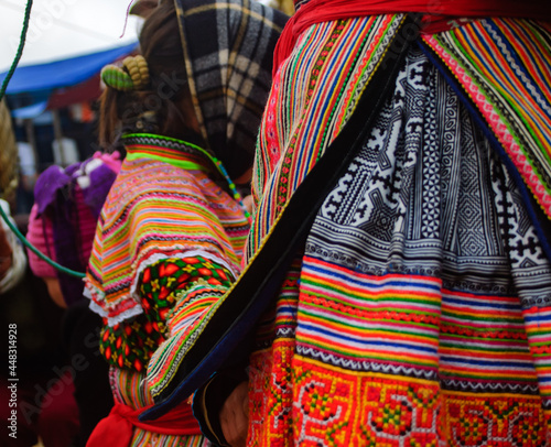 Women in folk costumes in the village of Soppong in northern Vietnam.