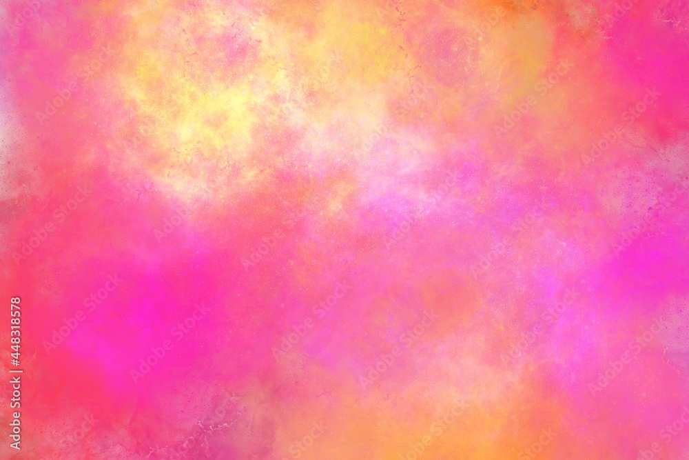 Abstract modern pink yellow background. Tie dye pattern.	