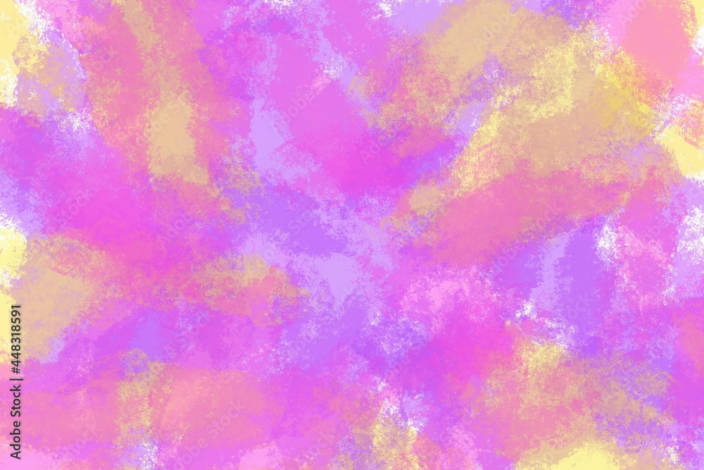 Abstract modern pink yellow pastel background. Tie dye pattern.	