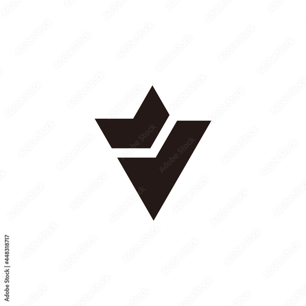 letter v geometric polygon logo vector letter v geometric polygon logo vector