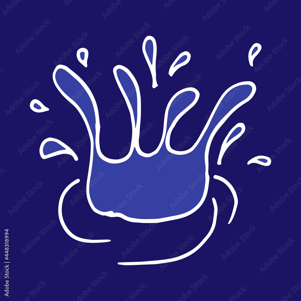 water splash illustration on blue background. hand drawn vector. water icon. symbol for nature and environment. doodle art for wallpaper, logo, label, sticker, clipart, poster, banner, greeting, card. water splash illustration on blue background. hand drawn vector. water icon. symbol for nature and environment. doodle art for wallpaper, logo, label, sticker, clipart, poster, banner, greeting, card.
