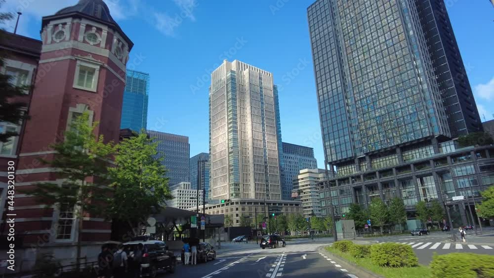 東京ドライブ車窓 ビジネス街 丸の内 ビル群 運転主観映像 東京ドライブ車窓 ビジネス街 丸の内 ビル群 運転主観映像