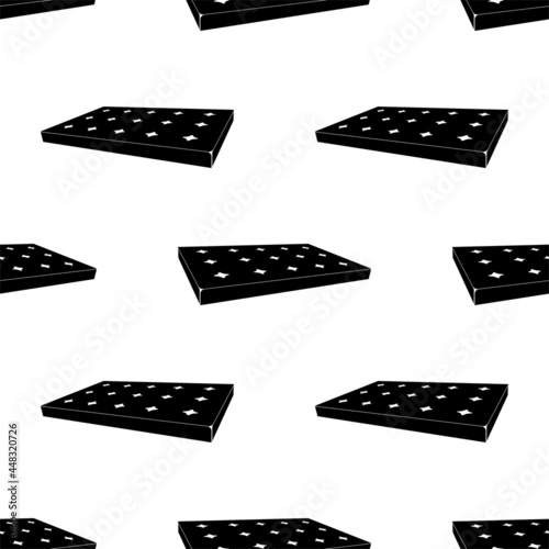 Mattress Icon Seamless Pattern, Sleeping Bedding Mattress Icon