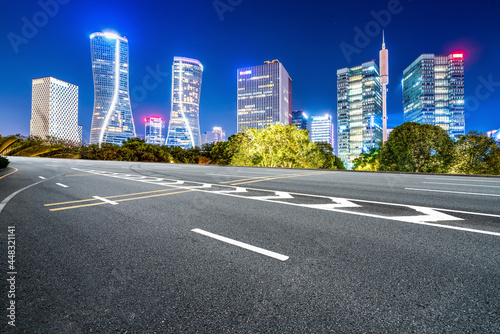 Skyline of Expressway Pavement and Night Scenery of Modern Architectural Landscape