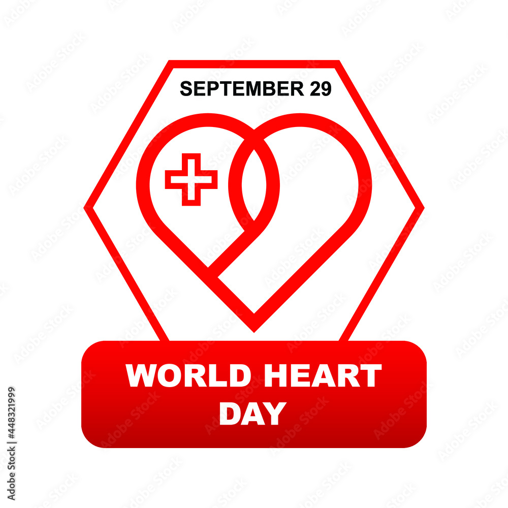 Round shap with world heart day red love Round shap with world heart day red love