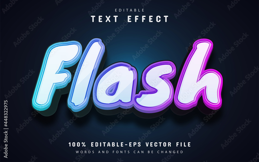 Fototapeta premium Flash text, 3d gradient text effect
