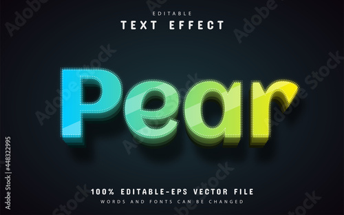 Pear text, editable gradient text effect
