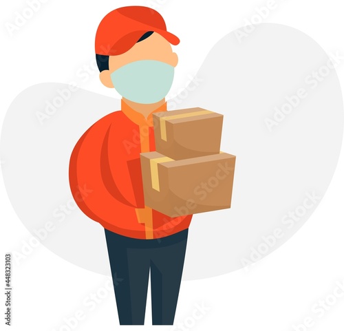 Delivery in the codvid season vector illustration