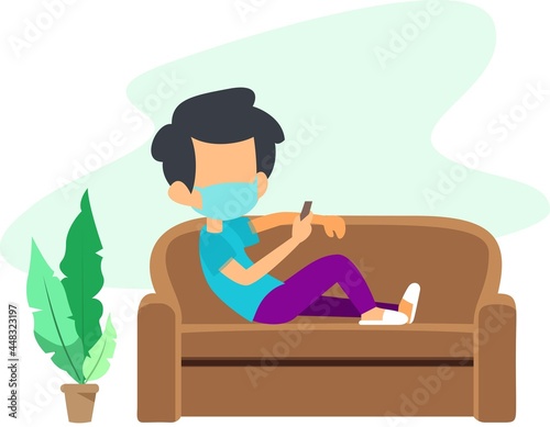 Stay at home for prevention virus vector illustration