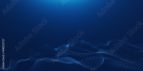 Cyber big data flow. Network line connect stream. Concept of AI technology, digital communication, science research, 3D illustration, Block chain data fields.
