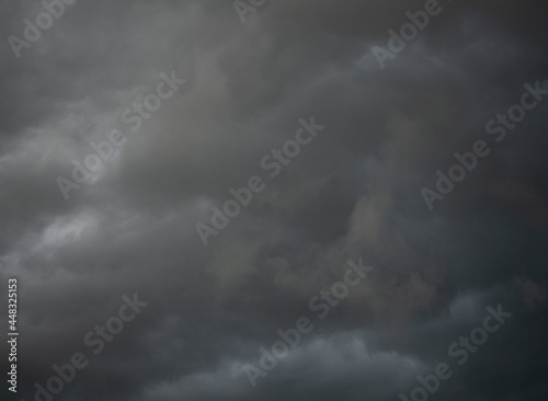 gray sky and black clouds on a rainy day during the rainy season