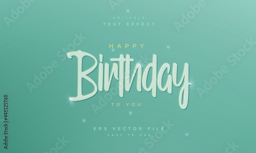 Birthday editable text effect