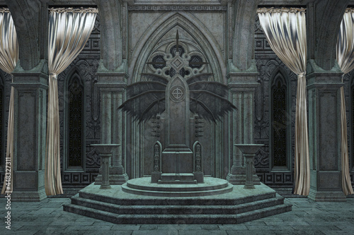 Tableau sur toile 3D Dark throne room