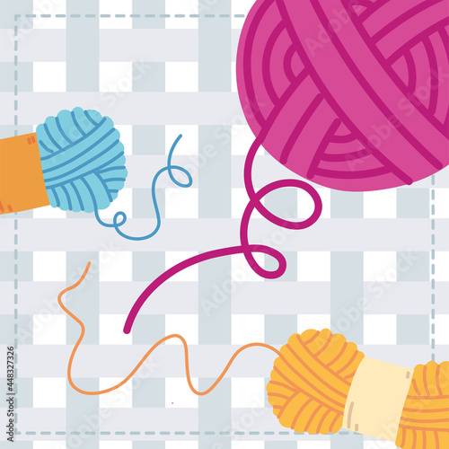 knitting wools rolls