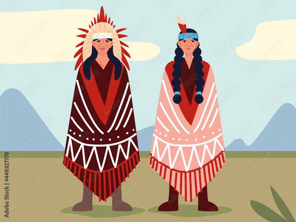 old indigenous woman and man