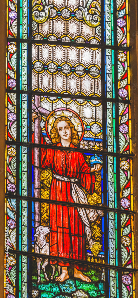 Young Jesus Stained Glass Maria Sanctuary Auxiliadora Punta Arenas Chile