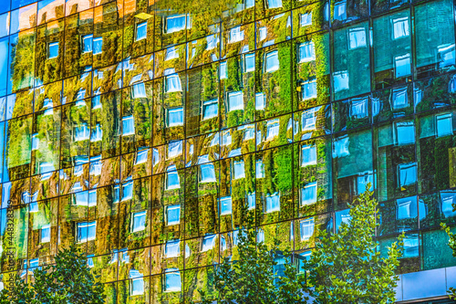 Modern Buildings Reflection Abstract Santiago Chile