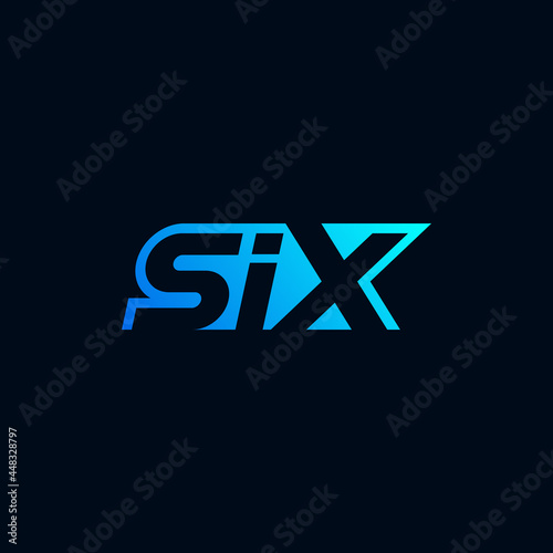 Six lettering, negative space. Business logo design.