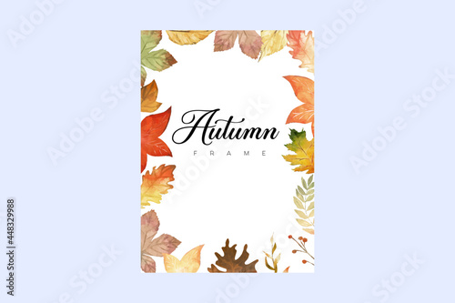 Autumn watercolor frames
