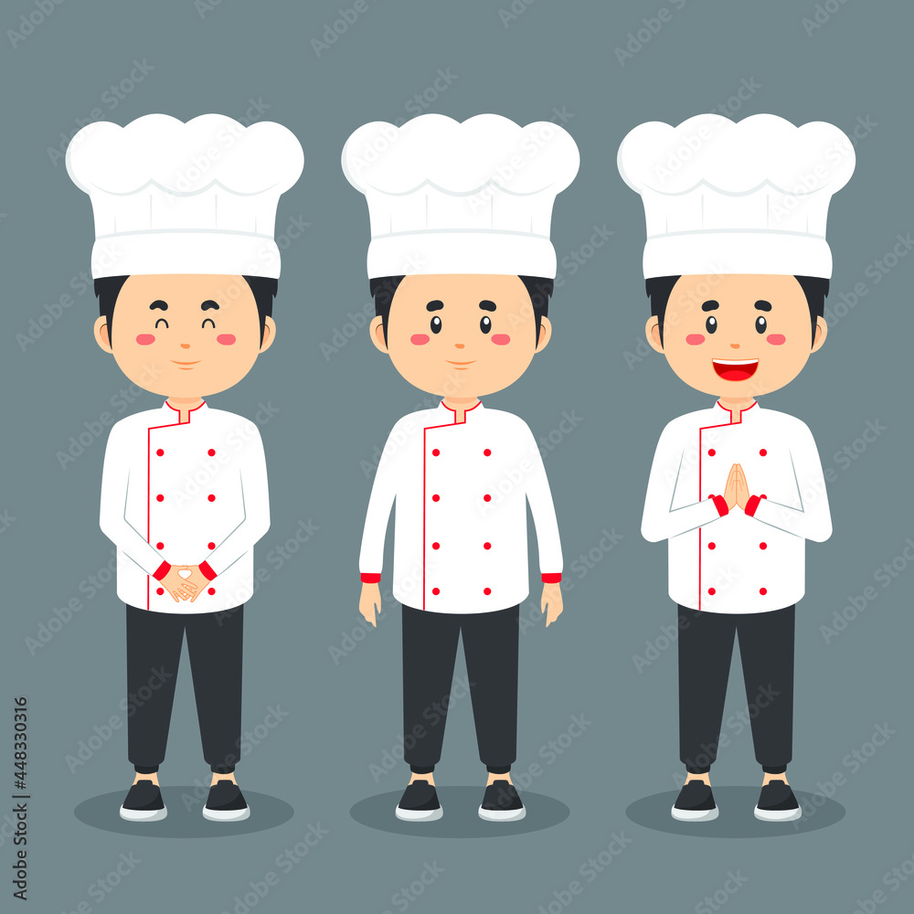 Chef Character with Various Expression Chef Character with Various Expression