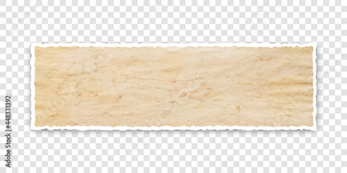 vector old torn paper banner with ripped edges with space for your text on transparent background	

