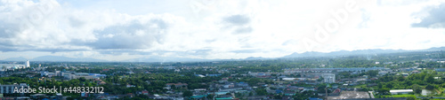 Panorama aerial view of Pattaya city in Thailand.