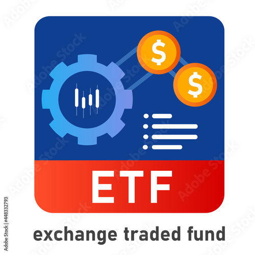 ETF exchange traded fund icon investor invest in mutual fund money financial related to indices index stocks market