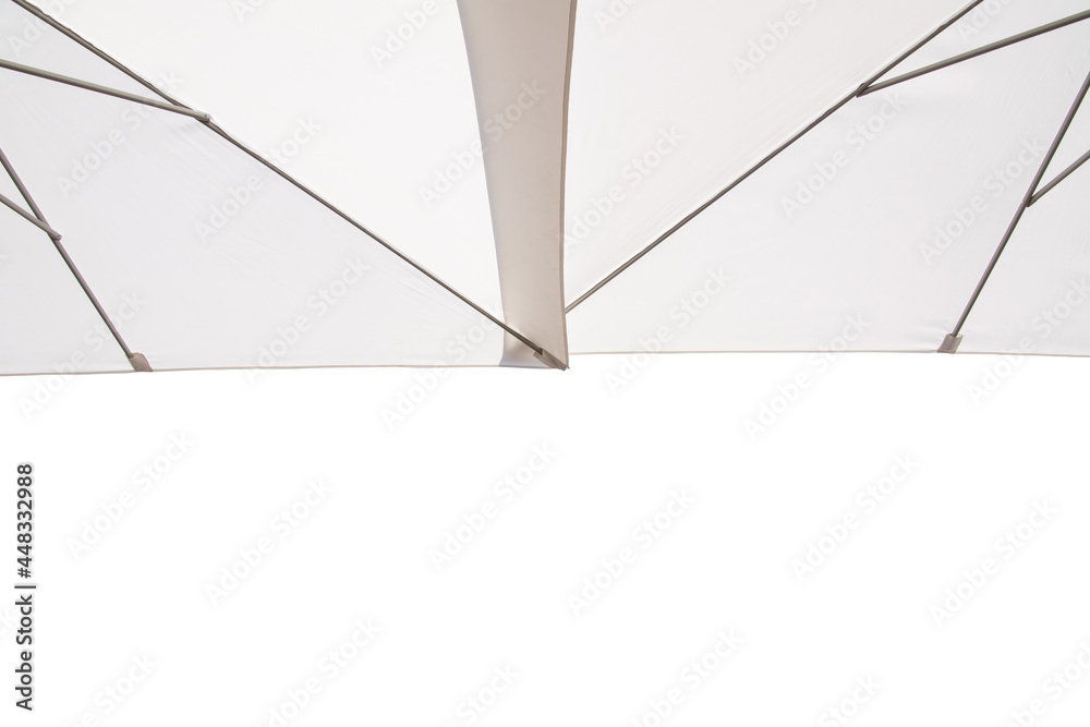 White umbrella isolated on white background. Clipping path include in this image.