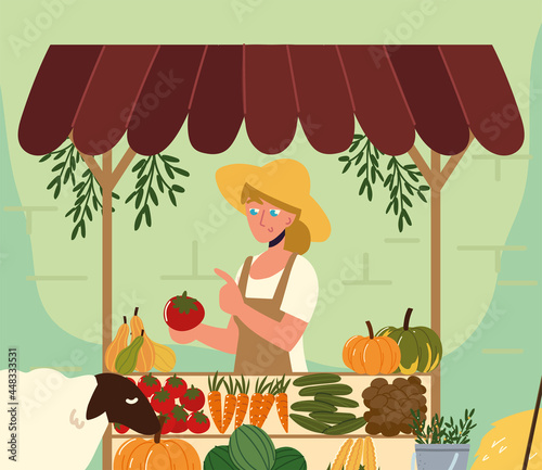 female seller organic local production
