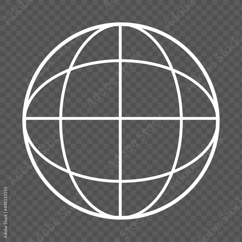 Earth Globe sign isolated on transparent backgound. Vector