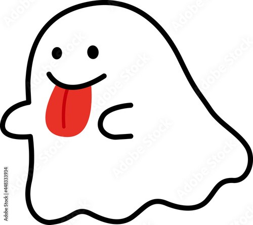 かわいいハロウィンのおばけ4(舌を出して飛ぶ)