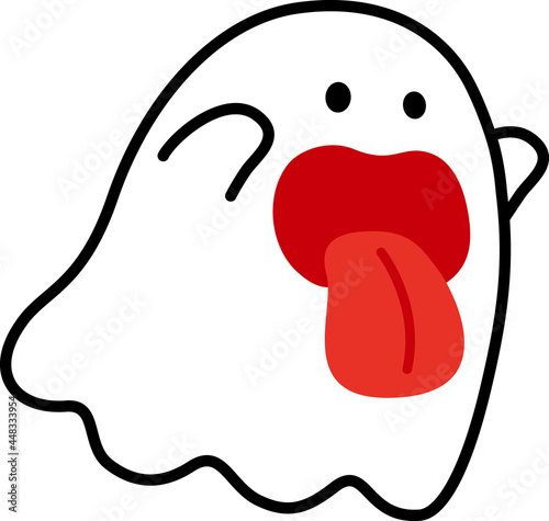 かわいいハロウィンのおばけ6(舌を出しておどかす)