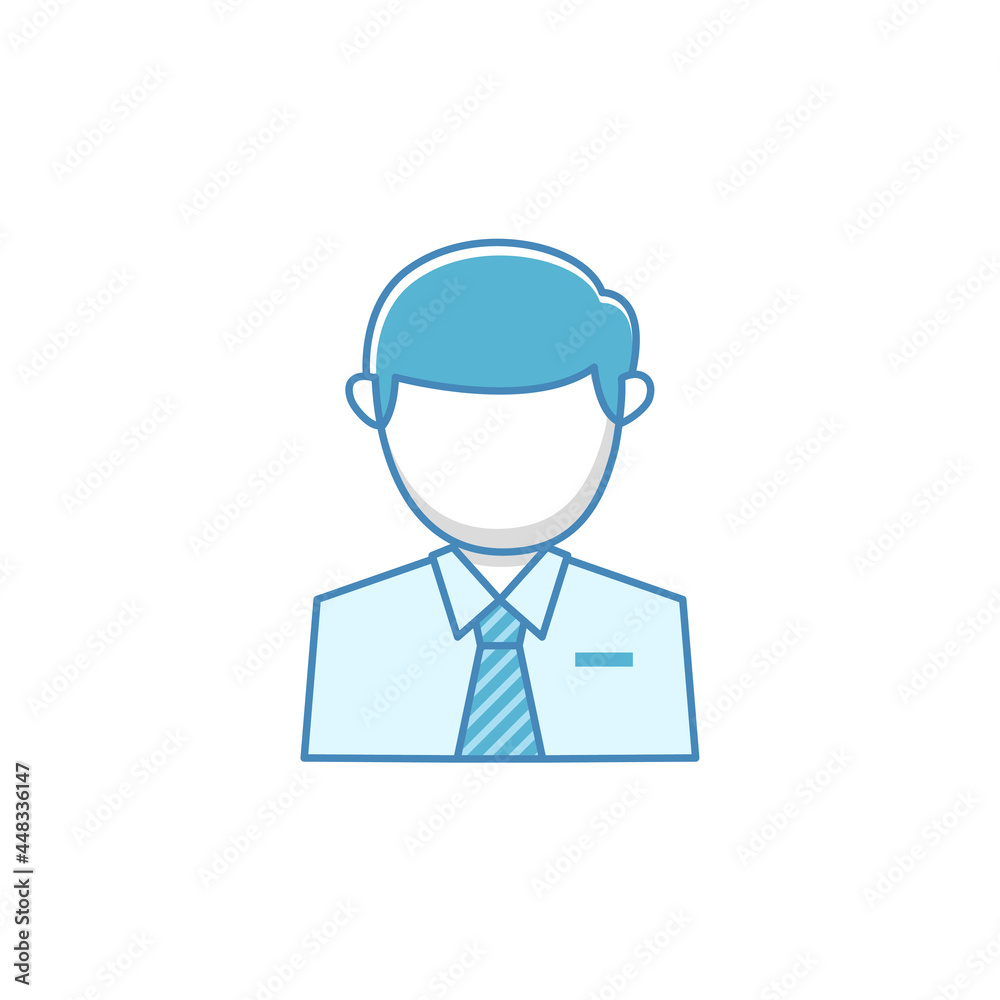 Simple businessman vector with blue color isolated on white background suitable for icon or illustration