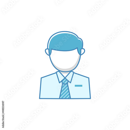 Simple businessman vector with blue color isolated on white background suitable for icon or illustration © Muhamad