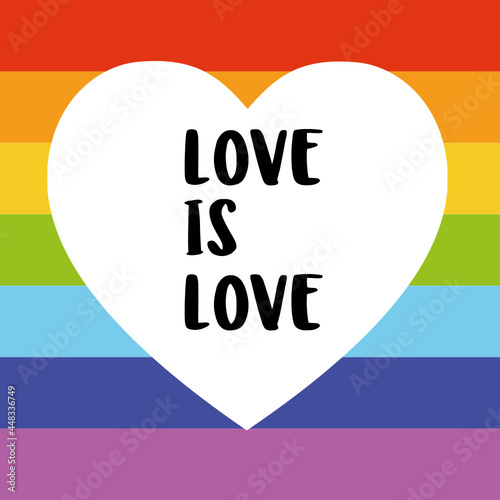 LGBT Pride Month in June. Lesbian Gay Bisexual Transgender. Celebrated annual. LGBT flag. Rainbow love concept. Human rights and tolerance. Poster, card, banner and background. illustration
