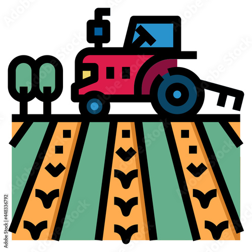 autumn_tractor line icon