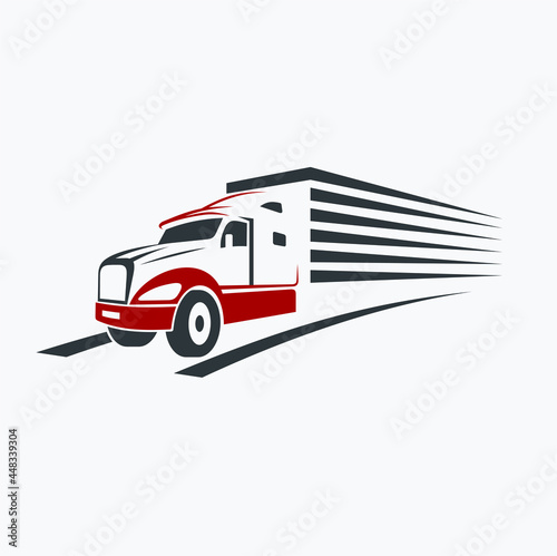 a logistics truck illustration, vector art.