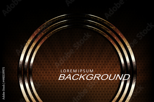 Dark textured composition with gradient, round gold mosaic frame