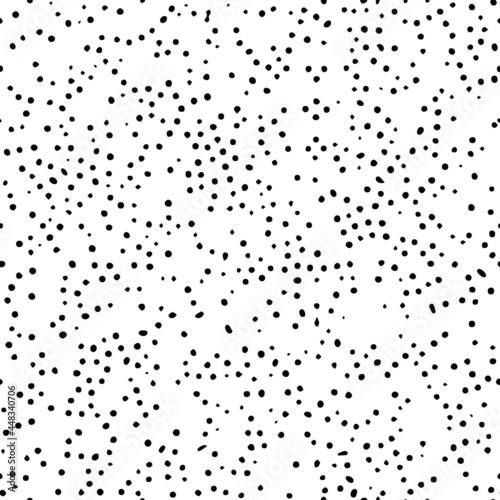 Seamless vector pattern.
Natural rounded shapes, flecked background.
Black and white minimal dotted texture.