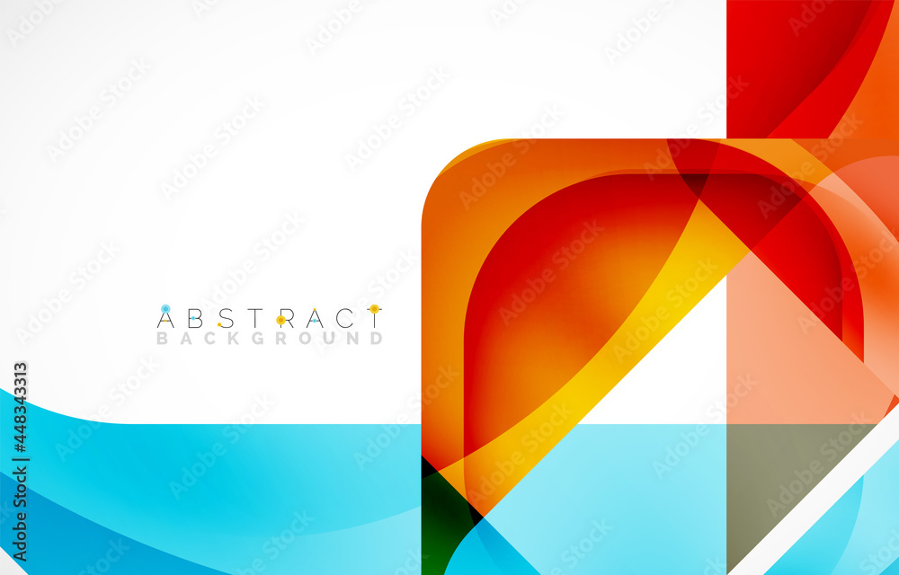 Fototapeta premium Minimal background. Abstract square shape with round corners created with wavy forms. Vector Illustration For Wallpaper, Banner, Background, Landing Page