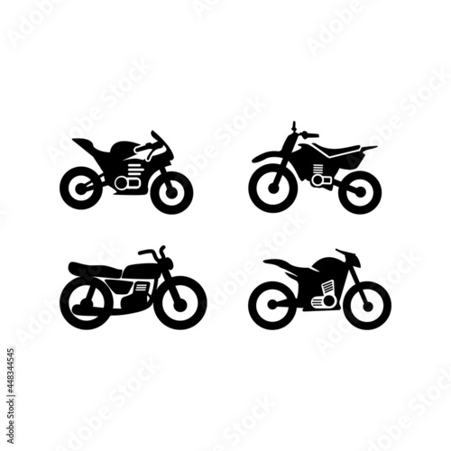 Motorcycle icon design set bundle template isolated
