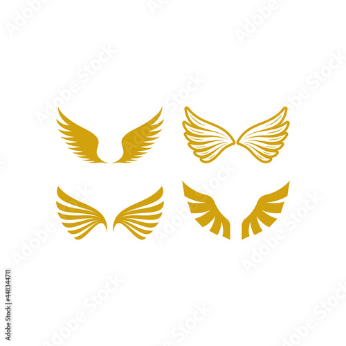 Wings icon design set bundle template isolated