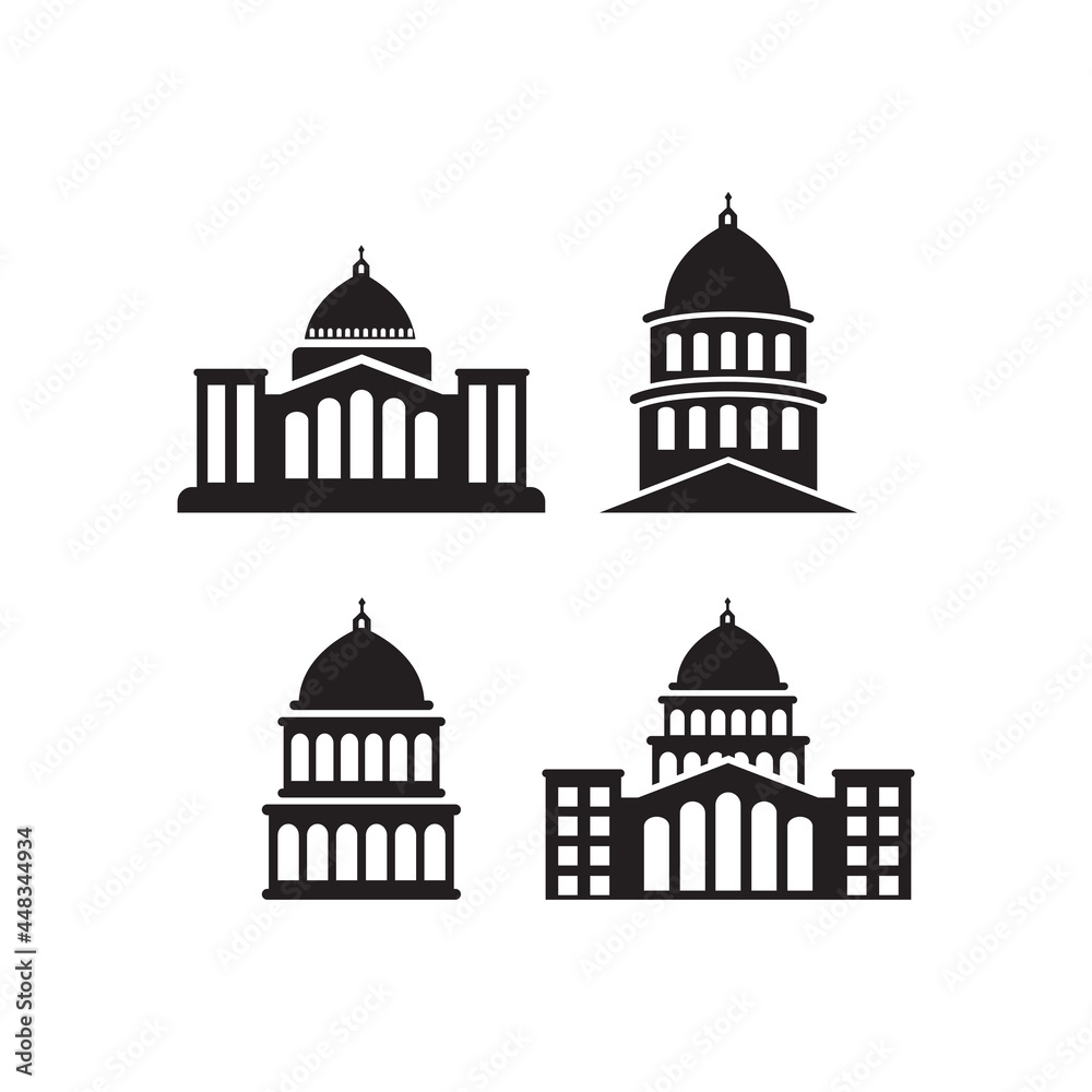 Capitol icon design set bundle template isolated