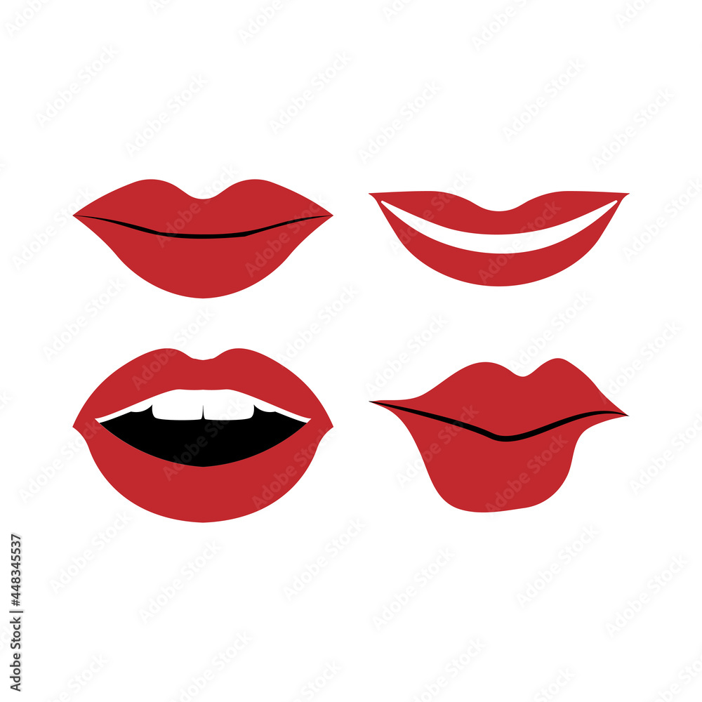 Mouth icon design set bundle template isolated Mouth icon design set bundle template isolated