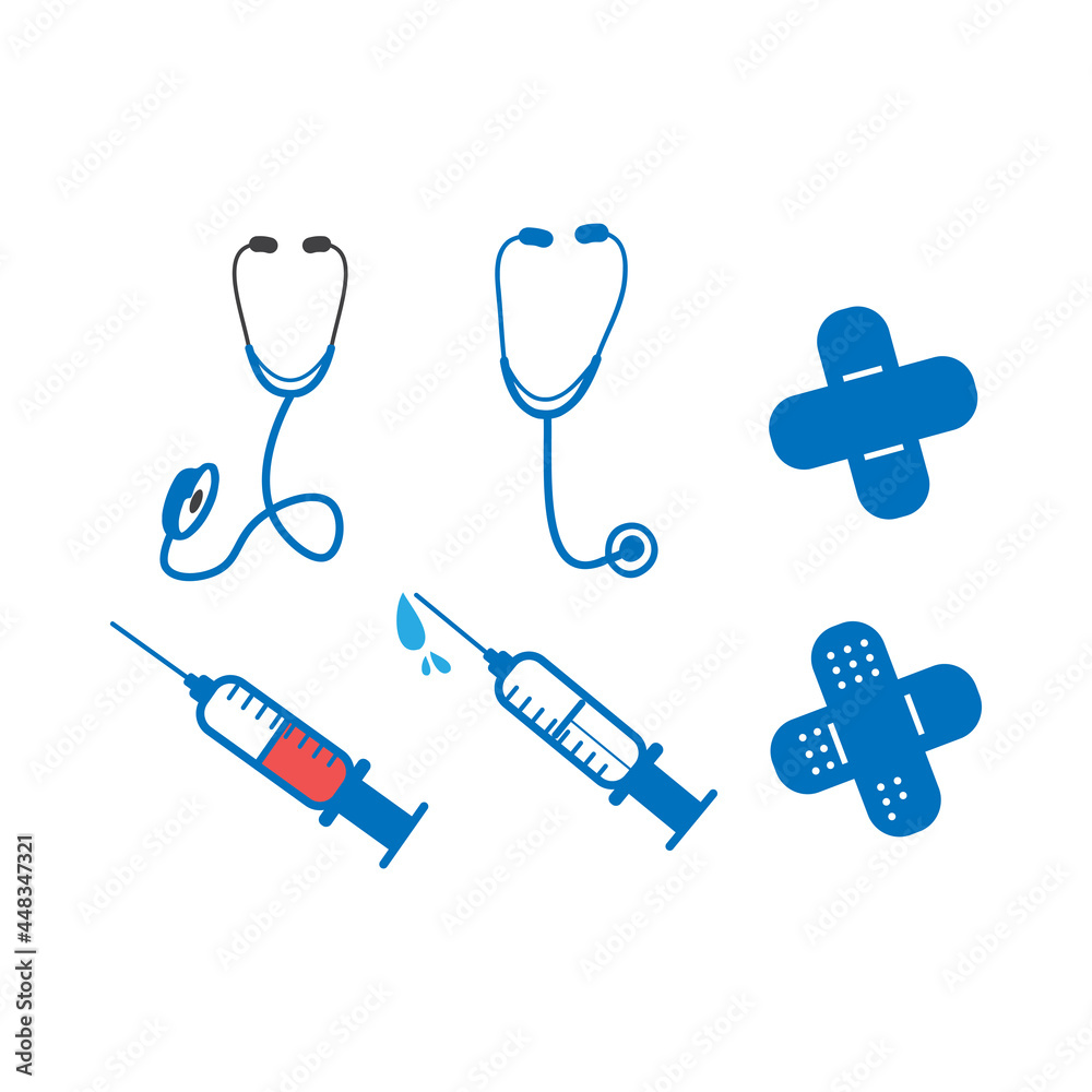 Medical icon design set bundle template isolated